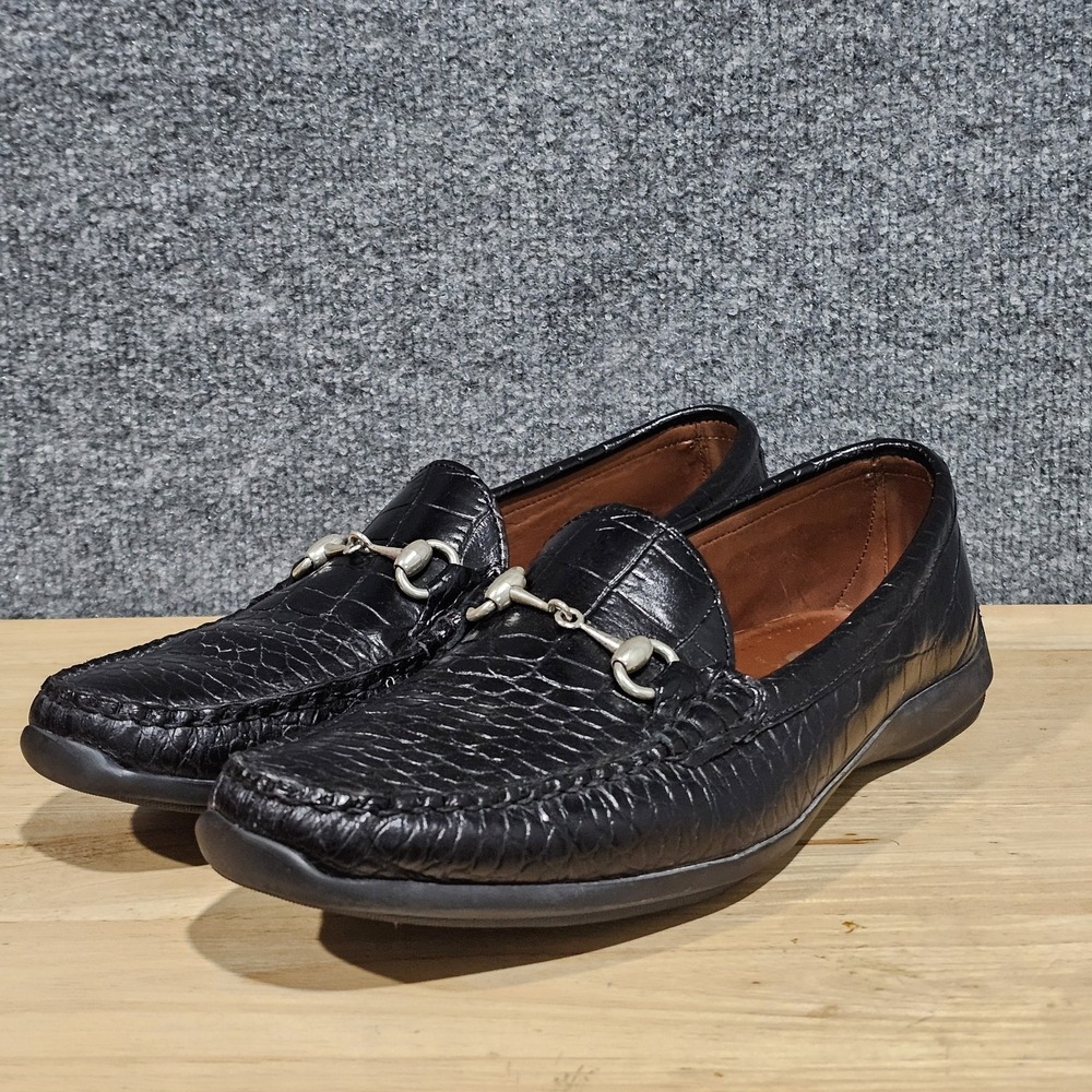 Allen Edmonds Mens 10 Grand Cayman Horse Bit Black Leather Slip On Loafers